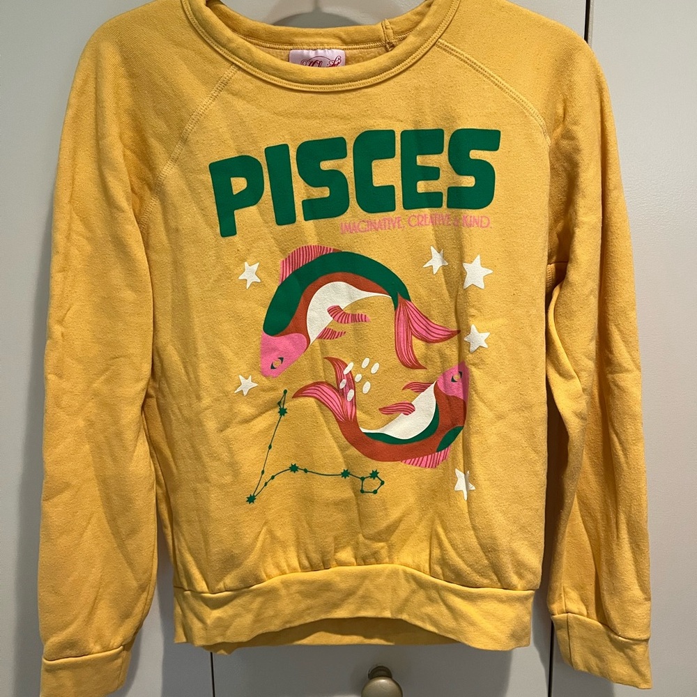 Midnight Rider Yellow Pisces Graphic Sweatshirt